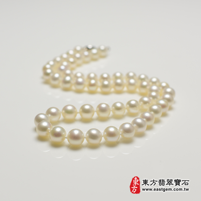 白珍珠項鍊(白珍珠珠子，珠徑約0.75mm，MWB001) 客製化設計各種白珍珠珠串、白珍珠珠子、白珍珠項鍊、白珍珠手珠。★附東方翡翠寶石保證卡商品圖