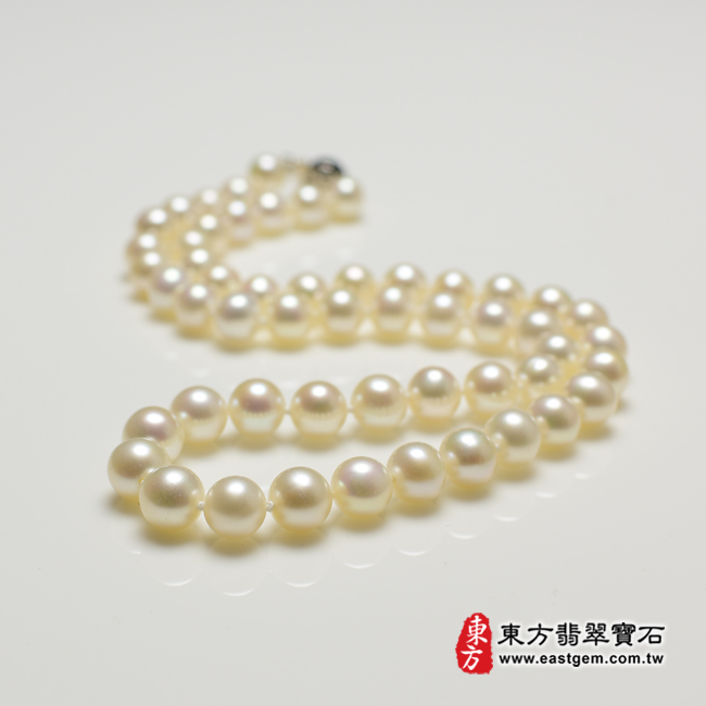 白珍珠項鍊(白珍珠珠子，珠徑約0.75mm，MWB002) 客製化設計各種白珍珠珠串、白珍珠珠子、白珍珠項鍊、白珍珠手珠。★附東方翡翠寶石保證卡-商品圖