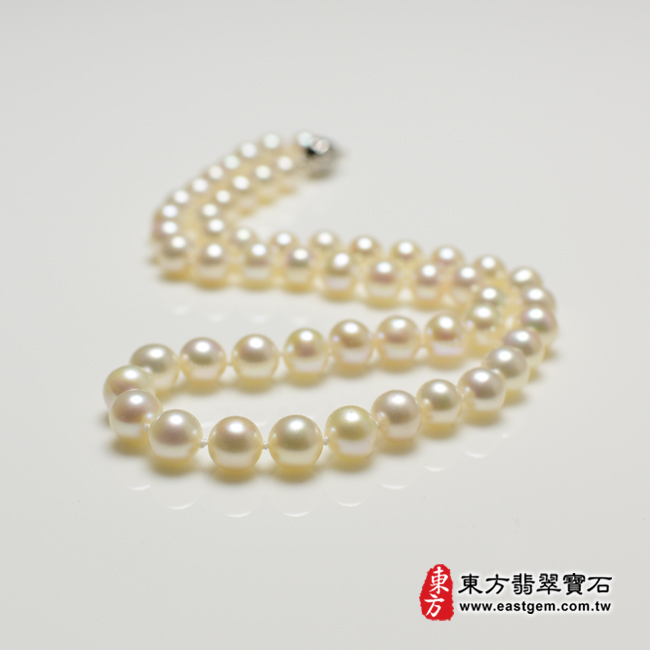 白珍珠項鍊(白珍珠珠子，珠徑約0.75mm，MWB003) 客製化設計各種白珍珠珠串、白珍珠珠子、白珍珠項鍊、白珍珠手珠。★附東方翡翠寶石保證卡商品圖