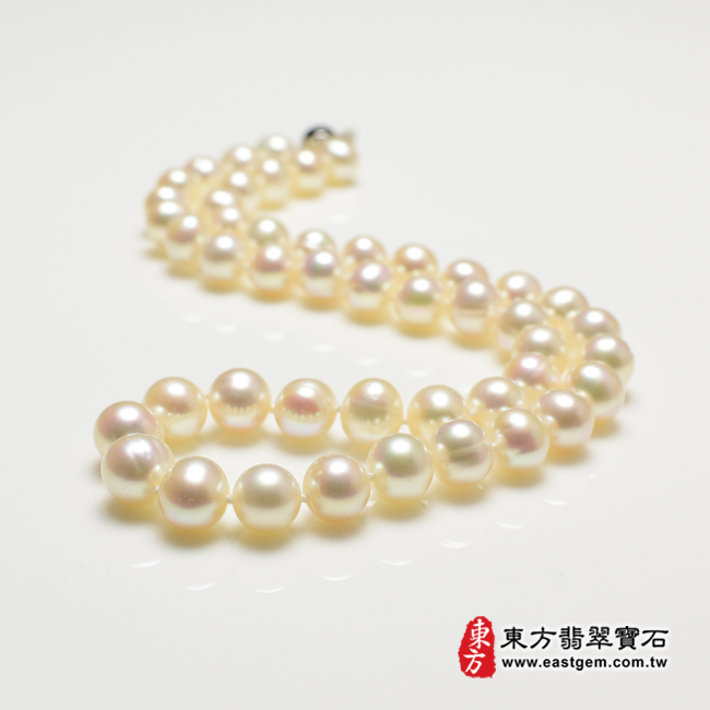 白珍珠項鍊(白珍珠珠子，珠徑約0.85mm，MWB007) 客製化設計各種白珍珠珠串、白珍珠珠子、白珍珠項鍊、白珍珠手珠。★附東方翡翠寶石保證卡-商品圖
