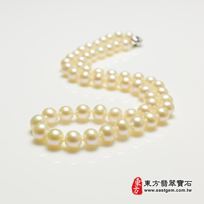 白珍珠項鍊(白珍珠珠子，珠徑約0.8mm，MWB021) 客製化設計各種白珍珠珠串、白珍珠珠子、白珍珠項鍊、白珍珠手珠。★附東方翡翠寶石保證卡-商品圖