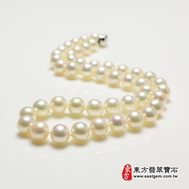 白珍珠項鍊(白珍珠珠子，珠徑約0.9mm，MWB028) 客製化設計各種白珍珠珠串、白珍珠珠子、白珍珠項鍊、白珍珠手珠。★附東方翡翠寶石保證卡-商品圖