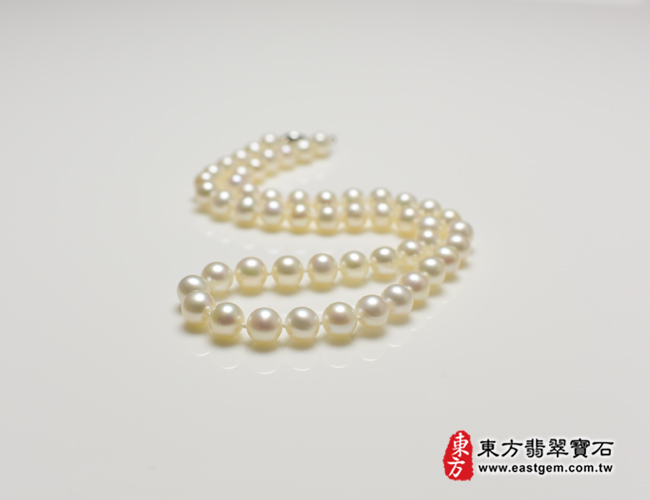 白珍珠項鍊(白珍珠珠子，珠徑約0.75mm，MWB001) 客製化設計各種白珍珠珠串、白珍珠珠子、白珍珠項鍊、白珍珠手珠。★附東方翡翠寶石保證卡