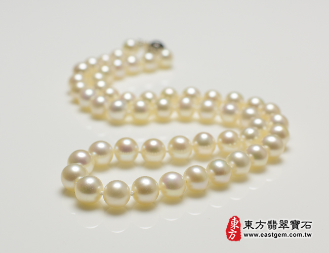 白珍珠項鍊(白珍珠珠子，珠徑約0.75mm，MWB002) 客製化設計各種白珍珠珠串、白珍珠珠子、白珍珠項鍊、白珍珠手珠。★附東方翡翠寶石保證卡