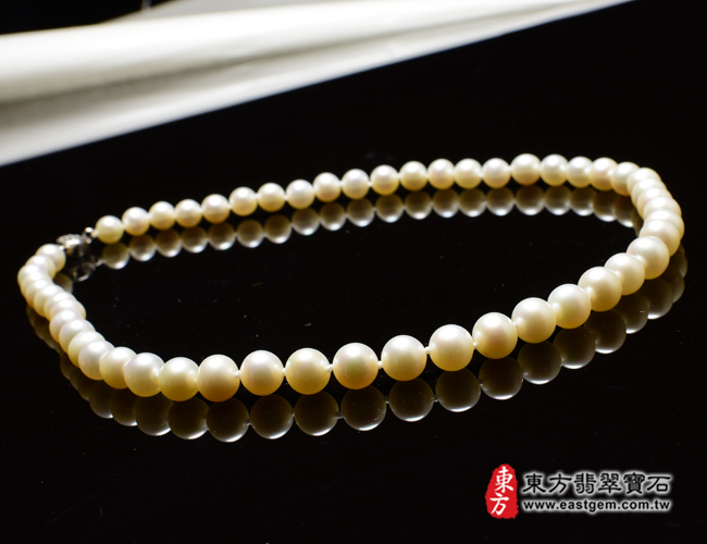 白珍珠項鍊(白珍珠珠子，珠徑約0.75mm，MWB002) 客製化設計各種白珍珠珠串、白珍珠珠子、白珍珠項鍊、白珍珠手珠。★附東方翡翠寶石保證卡
