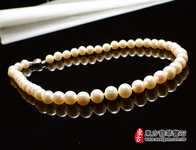 白珍珠項鍊(白珍珠珠子，珠徑約0.85mm，MWB007) 客製化設計各種白珍珠珠串、白珍珠珠子、白珍珠項鍊、白珍珠手珠。★附東方翡翠寶石保證卡