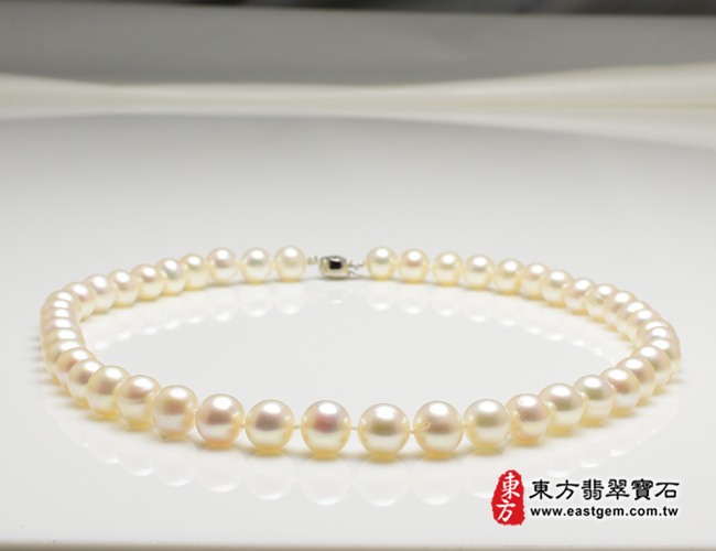 白珍珠項鍊(白珍珠珠子，珠徑約0.85mm，MWB007) 客製化設計各種白珍珠珠串、白珍珠珠子、白珍珠項鍊、白珍珠手珠。★附東方翡翠寶石保證卡
