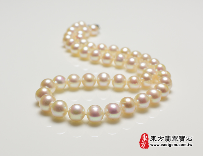 白珍珠項鍊(白珍珠珠子，珠徑約0.9mm，MWB012) 客製化設計各種白珍珠珠串、白珍珠珠子、白珍珠項鍊、白珍珠手珠。★附東方翡翠寶石保證卡