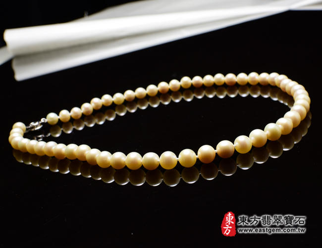 白珍珠項鍊(白珍珠珠子，珠徑約0.8mm，MWB014) 客製化設計各種白珍珠珠串、白珍珠珠子、白珍珠項鍊、白珍珠手珠。★附東方翡翠寶石保證卡