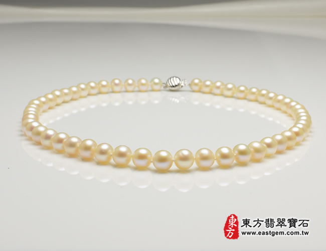 白珍珠項鍊(白珍珠珠子，珠徑約0.8mm，MWB014) 客製化設計各種白珍珠珠串、白珍珠珠子、白珍珠項鍊、白珍珠手珠。★附東方翡翠寶石保證卡