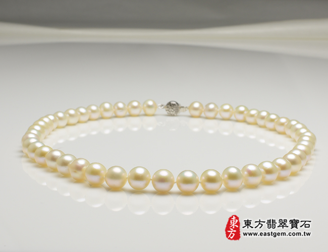 白珍珠項鍊(白珍珠珠子，珠徑約0.85mm，MWB016) 客製化設計各種白珍珠珠串、白珍珠珠子、白珍珠項鍊、白珍珠手珠。★附東方翡翠寶石保證卡