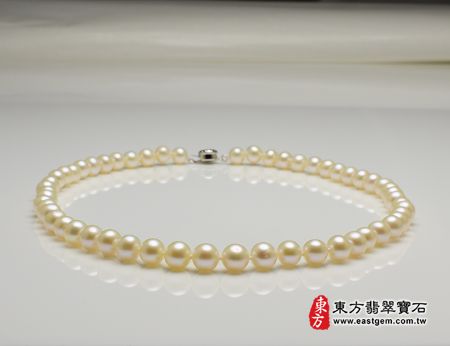 白珍珠項鍊(白珍珠珠子，珠徑約0.8mm，MWB021) 客製化設計各種白珍珠珠串、白珍珠珠子、白珍珠項鍊、白珍珠手珠。★附東方翡翠寶石保證卡