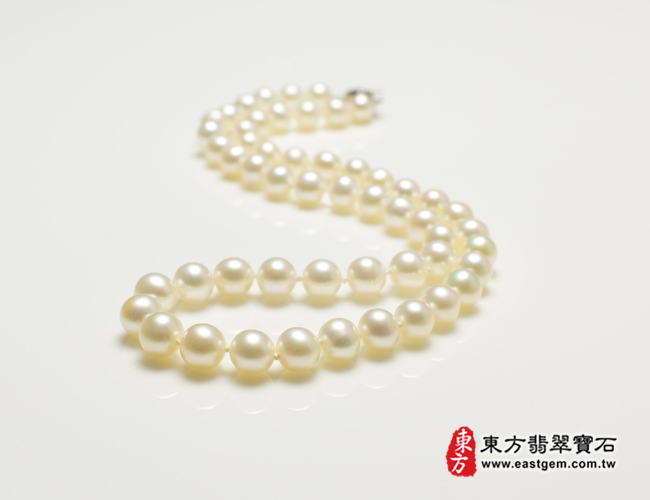 白珍珠項鍊(白珍珠珠子，珠徑約0.7mm，MWB025) 客製化設計各種白珍珠珠串、白珍珠珠子、白珍珠項鍊、白珍珠手珠。★附東方翡翠寶石保證卡