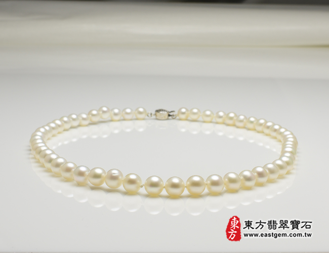 白珍珠項鍊(白珍珠珠子，珠徑約0.7mm，MWB025) 客製化設計各種白珍珠珠串、白珍珠珠子、白珍珠項鍊、白珍珠手珠。★附東方翡翠寶石保證卡