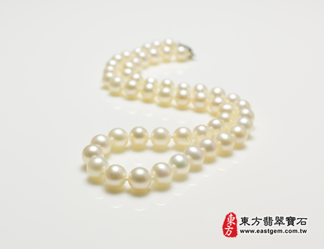白珍珠項鍊(白珍珠珠子，珠徑約0.8mm，MWB026) 客製化設計各種白珍珠珠串、白珍珠珠子、白珍珠項鍊、白珍珠手珠。★附東方翡翠寶石保證卡