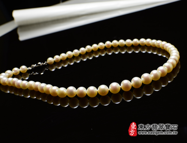 白珍珠項鍊(白珍珠珠子，珠徑約0.8mm，MWB027) 客製化設計各種白珍珠珠串、白珍珠珠子、白珍珠項鍊、白珍珠手珠。★附東方翡翠寶石保證卡