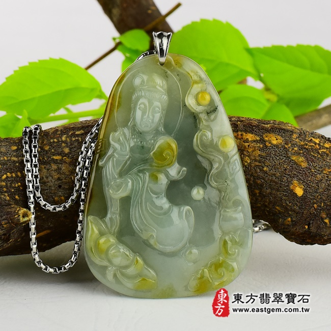 編號：GY194翡翠神明玉珮商品實照