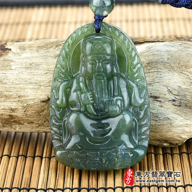 最新玉石神明玉珮商品-（已出售勿下標，可訂做）水草玉文昌帝君項鍊玉珮（梓潼帝君：文昌帝君牌水草玉文昌帝君玉珮、水草玉文昌帝君玉墜）。綠水草玉文昌帝君，WH016。客製化訂做各種水草玉文昌帝君吊墜玉珮項鍊。★附東方翡翠寶石保證卡