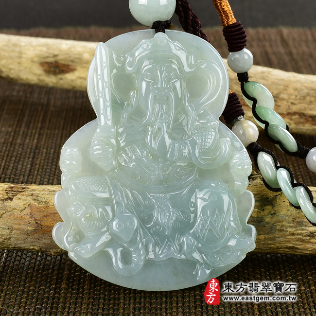 （已出售勿下標，可訂做）翡翠玄天上帝項鍊玉珮（玄天上帝：玄天上帝牌A貨翡翠玄天上帝玉珮、緬甸玉玄天上帝玉墜）。淡綠色糯種玄天上帝，ST084。客製化訂做各種翡翠玄天上帝吊墜玉珮項鍊。★附A貨翡翠雙證書翡翠手鐲、翡翠玉鐲商品