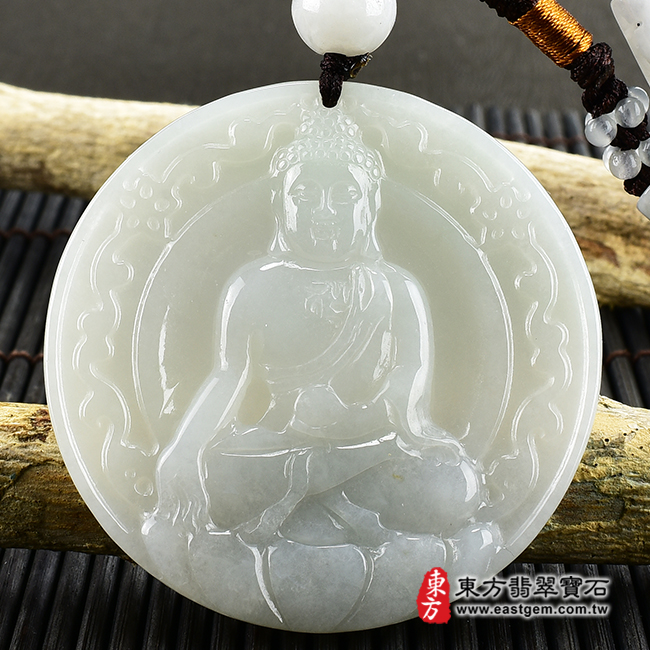 （已出售勿下標，可訂做）翡翠阿彌陀佛項鍊玉珮（阿彌陀佛：阿彌陀佛牌A貨翡翠阿彌陀佛玉珮、緬甸玉阿彌陀佛玉墜）。白綠色糯種阿彌陀佛，FD290。客製化訂做各種翡翠阿彌陀佛吊墜玉珮項鍊。★附A貨翡翠雙證書翡翠手鐲、翡翠玉鐲商品