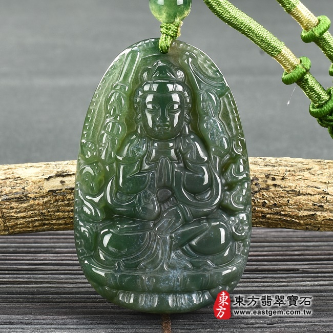 （已出售勿下標，可訂做）水草玉千手觀音項鍊玉珮（千手觀音：千手觀音牌水草玉千手觀音玉珮、水草玉千手觀音玉墜）。綠色帶紫色水草玉千手觀音，LH211。客製化訂做各種水草玉千手觀音吊墜玉珮項鍊。★附東方翡翠寶石保證卡翡翠手鐲、翡翠玉鐲商品