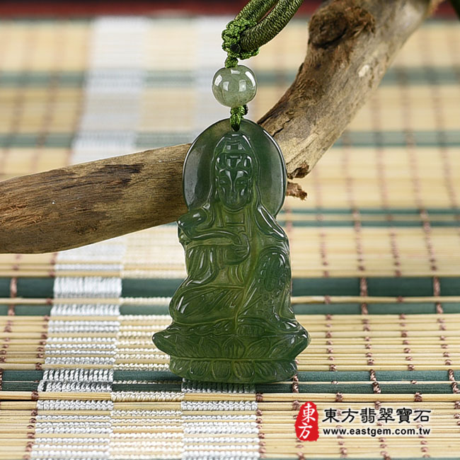 最新玉石神明玉珮商品-（已售出勿下標，可訂做）水草玉觀音項鍊玉珮（觀世音菩薩、如意觀音：觀音牌水草玉觀音玉珮、水草玉觀音玉墜）。綠色水草玉觀音，GY1415。客製化訂做各種水草玉觀音吊墜玉珮項鍊。★附東方翡翠寶石保證卡