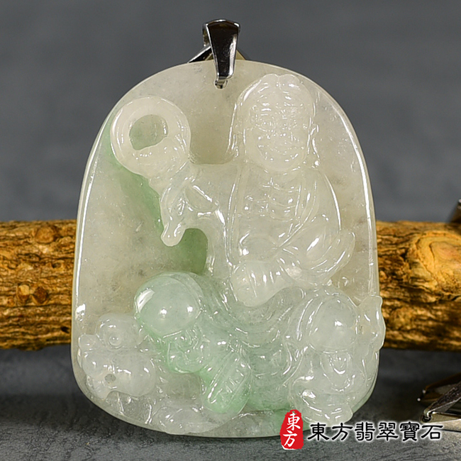 編號：AB026翡翠神明玉珮商品實照