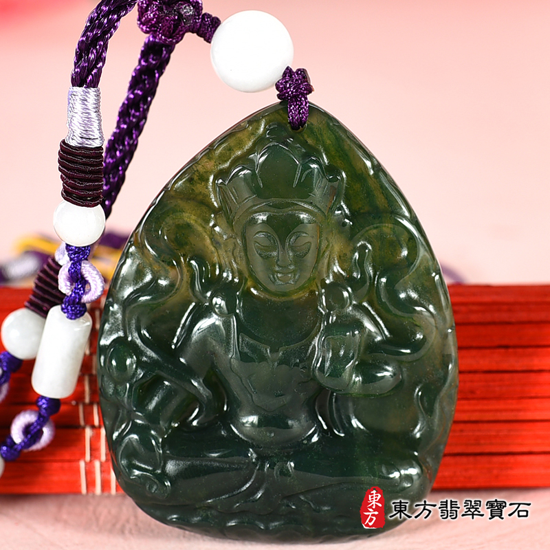 編號：GY1763翡翠神明玉珮商品實照