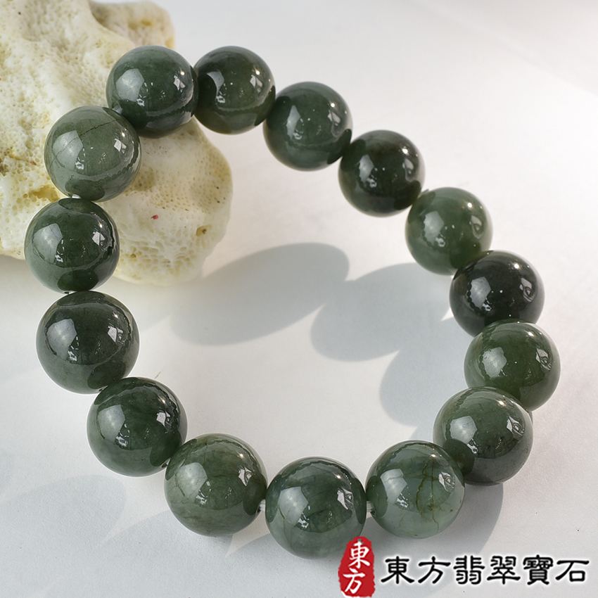 編號：OJK084翡翠手鍊、珠串商品實照