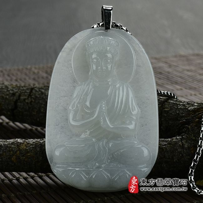 大日如來  正面照片  （已出售勿下標，可訂做）翡翠大日如來項鍊玉珮（大日如來：大日如來牌A貨翡翠大日如來玉珮、緬甸玉大日如來玉墜）。糯種白翡翠大日如來，FD087。客製化訂做各種翡翠大日如來吊墜玉珮項鍊。★附A貨翡翠雙證書  