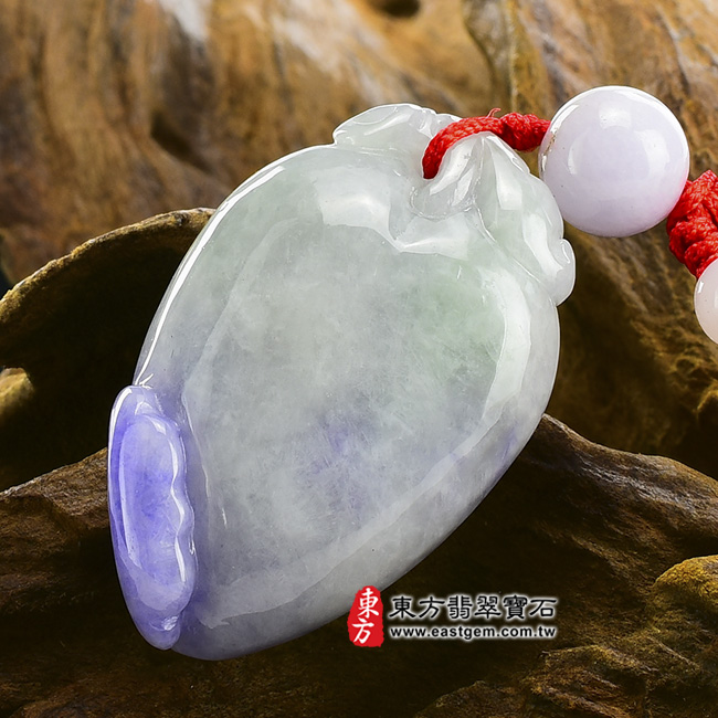 福瓜 右側照片 （已出售勿下標，可訂做）翡翠福瓜玉珮（福運連綿：福瓜牌A貨翡翠福瓜玉珮、緬甸玉福瓜玉墜）。紫羅蘭春帶彩福瓜FW022。客製化訂做各種翡翠福瓜吊墜玉珮項鍊。★附A貨翡翠雙證書
