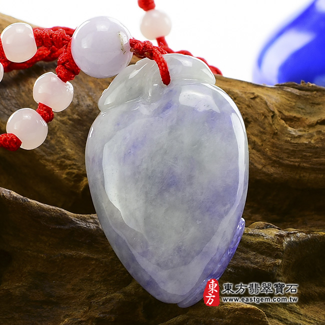 福瓜 背面照片 （已出售勿下標，可訂做）翡翠福瓜玉珮（福運連綿：福瓜牌A貨翡翠福瓜玉珮、緬甸玉福瓜玉墜）。紫羅蘭春帶彩福瓜FW022。客製化訂做各種翡翠福瓜吊墜玉珮項鍊。★附A貨翡翠雙證書