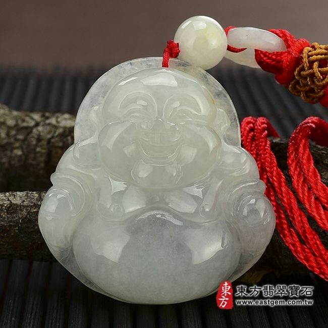 彌勒佛  正面照片  （已出售勿下標，可訂做）翡翠彌勒佛項鍊玉珮（彌勒佛：彌勒佛牌A貨翡翠彌勒佛玉珮、緬甸玉彌勒佛玉墜）。糯種彌勒佛，ML013。客製化訂做各種翡翠彌勒佛吊墜玉珮項鍊。★附A貨翡翠雙證書