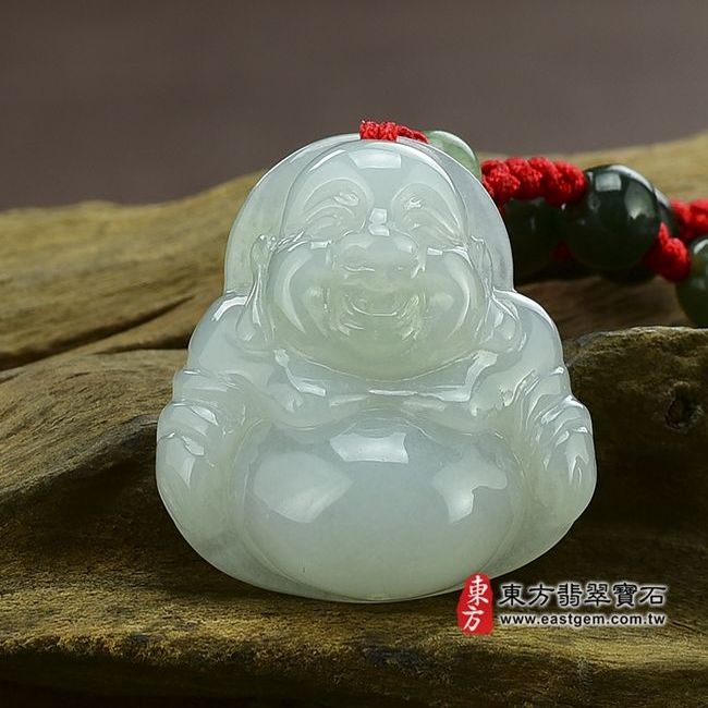 彌勒佛  正面照片  （已出售勿下標，可訂做）翡翠彌勒佛項鍊玉珮（彌勒佛：彌勒佛牌A貨翡翠彌勒佛玉珮、緬甸玉彌勒佛玉墜）。糯種彌勒佛，ML005。客製化訂做各種翡翠彌勒佛吊墜玉珮項鍊。★附A貨翡翠雙證書