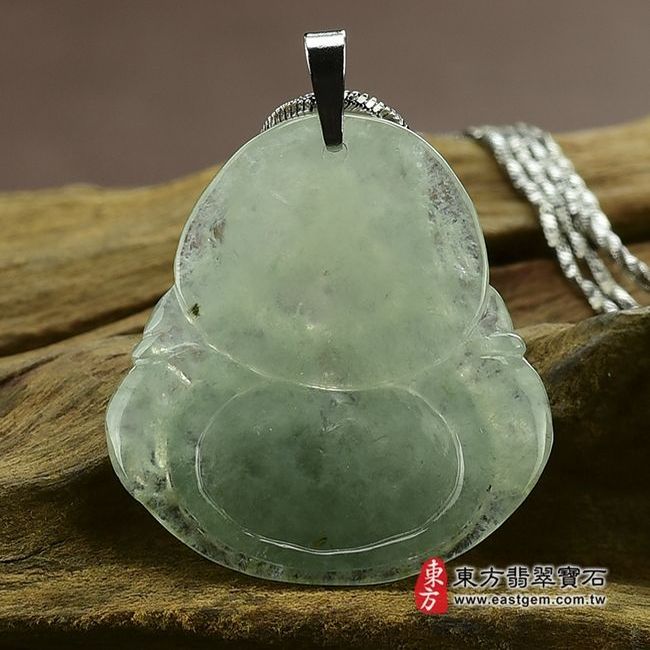 彌勒佛  背後照片 （已售出勿下標，可訂做）翡翠彌勒佛項鍊玉珮（彌勒佛：彌勒佛牌A貨翡翠彌勒佛玉珮、緬甸玉彌勒佛玉墜）。糯冰種彌勒佛，ML032。客製化訂做各種翡翠彌勒佛吊墜玉珮項鍊。★附A貨翡翠雙證書