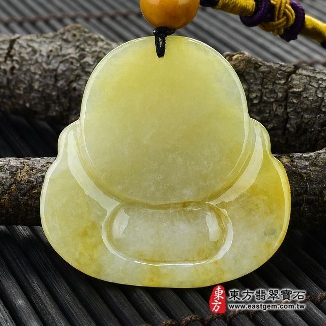 彌勒佛  背後照片 （已出售勿下標，可訂做）翡翠彌勒佛項鍊玉珮（彌勒佛：彌勒佛牌A貨翡翠彌勒佛玉珮、緬甸玉彌勒佛玉墜）。黃翡彌勒佛，ML095。客製化訂做各種翡翠彌勒佛吊墜玉珮項鍊。★附A貨翡翠雙證書