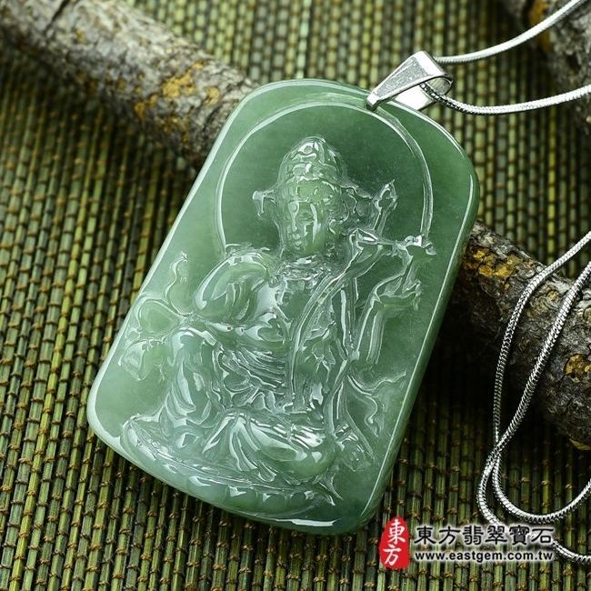 千手觀音  右側照片 （已出售勿下標，可訂做）翡翠千手觀音項鍊玉珮（千手觀音：千手觀音牌A貨翡翠千手觀音玉珮、緬甸玉千手觀音玉墜）。深淺綠細豆種千手觀音，LH006。客製化訂做各種翡翠千手觀音吊墜玉珮項鍊。★附A貨翡翠雙證書 
