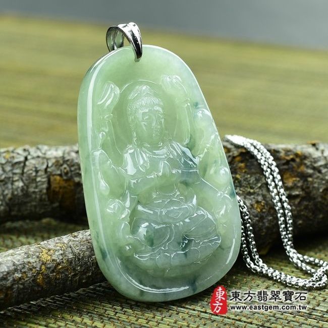 千手觀音  左側照片 （已售出勿下標，可訂做）翡翠千手觀音項鍊玉珮（千手觀音：千手觀音牌A貨翡翠千手觀音玉珮、緬甸玉千手觀音玉墜）。細糯種飄花千手觀音，LH002。客製化訂做各種翡翠千手觀音吊墜玉珮項鍊。★附A貨翡翠雙證書 