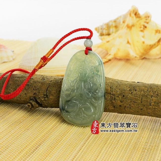 千手觀音  情境照片 翡翠千手觀音項鍊玉珮（千手觀音：千手觀音牌A貨翡翠千手觀音玉珮、緬甸玉千手觀音玉墜）。細糯飄花千手觀音，LH008。客製化訂做各種翡翠千手觀音吊墜玉珮項鍊。★附A貨翡翠雙證書 
