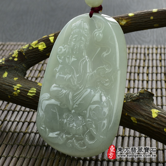 普賢菩薩右側照片 （已出售勿下標，可訂做）翡翠普賢菩薩項鍊玉珮（普賢菩薩：普賢菩薩牌A貨翡翠普賢菩薩玉珮、緬甸玉普賢菩薩玉墜）。細糯種普賢菩薩，BS024。客製化訂做各種翡翠普賢菩薩吊墜玉珮項鍊。★附A貨翡翠雙證書