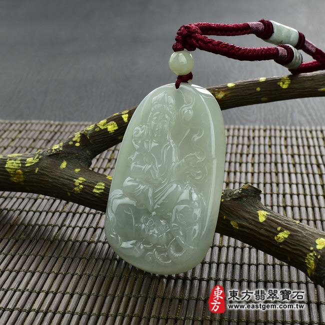 普賢菩薩情境照片 （已出售勿下標，可訂做）翡翠普賢菩薩項鍊玉珮（普賢菩薩：普賢菩薩牌A貨翡翠普賢菩薩玉珮、緬甸玉普賢菩薩玉墜）。細糯種普賢菩薩，BS024。客製化訂做各種翡翠普賢菩薩吊墜玉珮項鍊。★附A貨翡翠雙證書