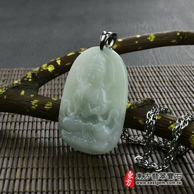 觀音菩薩/楊柳觀音菩薩 情境照片 （已出售勿下標，可訂做） 翡翠觀音菩薩項鍊玉珮（楊柳觀音菩薩：觀音菩薩牌A貨翡翠觀音菩薩玉珮、緬甸玉觀音菩薩玉墜）。糯種飄花觀音菩薩，GY319。客製化訂做各種翡翠觀音菩薩吊墜玉珮項鍊。★附A貨翡翠雙證書  