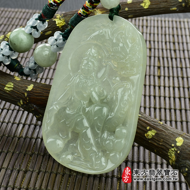 觀音菩薩/乘龍(龍頭)觀世音菩薩 右側照片 （已出售勿下標，可訂做）翡翠觀音菩薩項鍊玉珮（乘龍(龍頭)觀世音菩薩：觀音菩薩牌A貨翡翠觀音菩薩玉珮、緬甸玉觀音菩薩玉墜）。糯種觀音菩薩，GY357。客製化訂做各種翡翠觀音菩薩吊墜玉珮項鍊。★附A貨翡翠雙證書  
