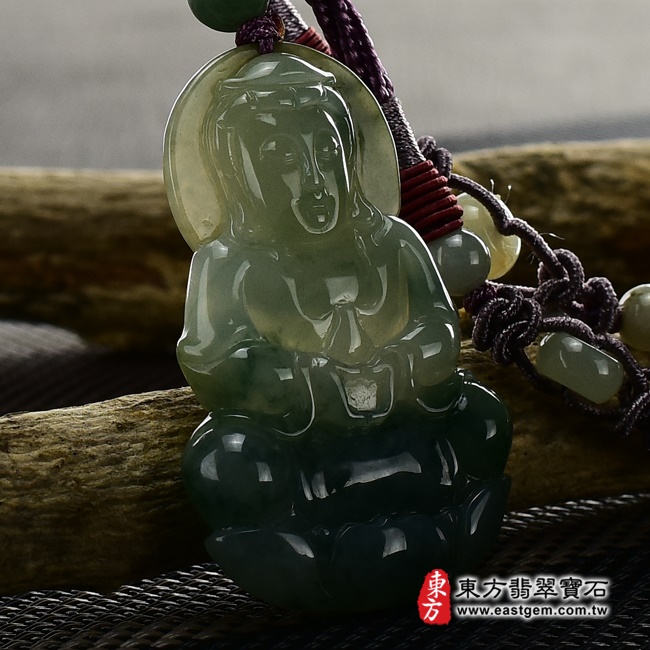 觀音項鍊玉珮  左側照片 （已出售勿下標，可訂做）翡翠觀音項鍊玉珮（觀世音菩薩，寶瓶觀音：觀音牌A貨翡翠觀音玉珮、緬甸玉觀音玉墜）。綠色糯種帶飄花觀音，GY375。客製化訂做各種翡翠觀音吊墜玉珮項鍊。★附A貨翡翠雙證書