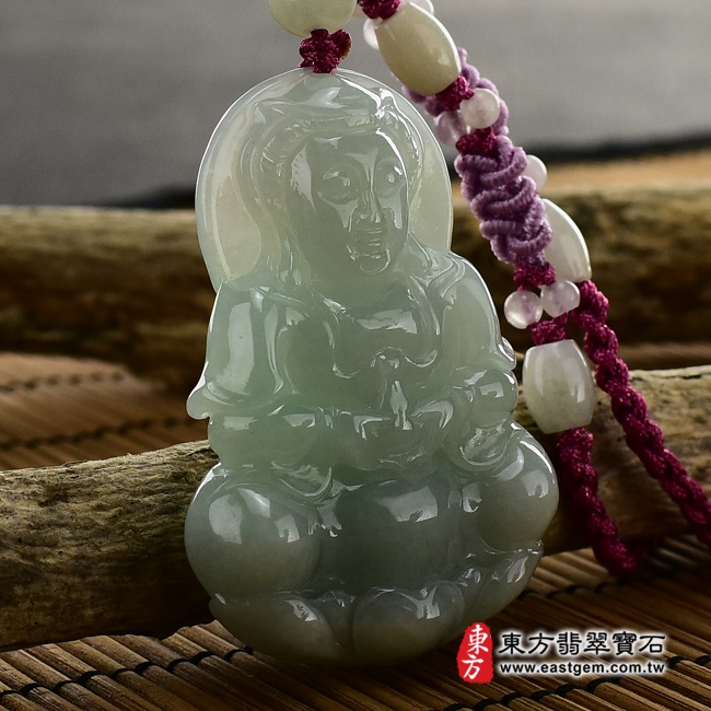 觀音項鍊玉珮左側照片   （已出售勿下標，可訂做）翡翠觀音項鍊玉珮（觀世音菩薩，寶瓶觀音：觀音牌A貨翡翠觀音玉珮、緬甸玉觀音玉墜）。淡綠色糯種觀音，GY400。客製化訂做各種翡翠觀音吊墜玉珮項鍊。★附A貨翡翠雙證書.jpg