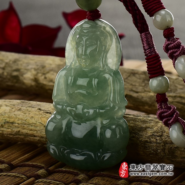 觀音項鍊玉珮右側照片   （已出售勿下標，可訂做）翡翠觀音項鍊玉珮（觀世音菩薩：觀音牌A貨翡翠觀音玉珮、緬甸玉觀音玉墜）。綠色糯種微冰觀音，GY403。客製化訂做各種翡翠觀音吊墜玉珮項鍊。★附A貨翡翠雙證書.jpg