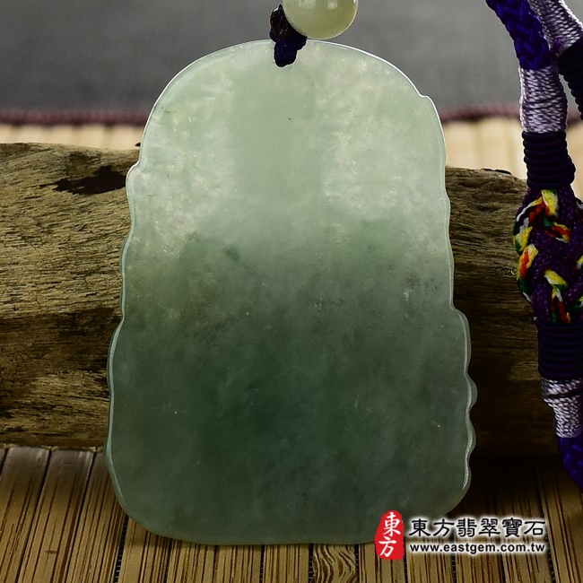 觀音項鍊玉珮  背面照片   （已出售勿下標，可訂做）翡翠觀音項鍊玉珮（觀世音菩薩，持蓮觀音：觀音牌A貨翡翠觀音玉珮、緬甸玉觀音玉墜）。綠色糯冰種觀音，GY408。客製化訂做各種翡翠觀音吊墜玉珮項鍊。★附A貨翡翠雙證書.jpg