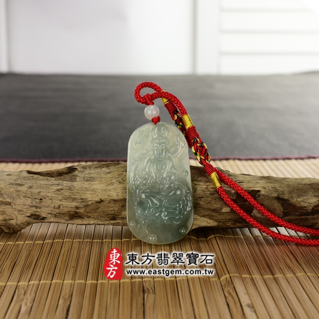 觀音項鍊玉珮意境照片   （已出售勿下標，可訂做）翡翠觀音項鍊玉珮（觀世音菩薩，乘龍觀音：觀音牌A貨翡翠觀音玉珮、緬甸玉觀音玉墜）。淡綠色糯冰種觀音，GY410。客製化訂做各種翡翠觀音吊墜玉珮項鍊。★附A貨翡翠雙證書.jpg