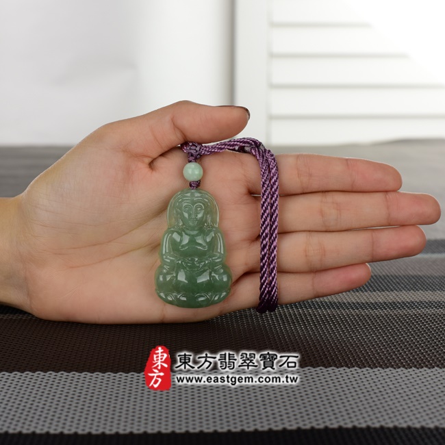 觀音項鍊玉珮大小示意照片   （已出售勿下標，可訂做）翡翠觀音項鍊玉珮（觀世音菩薩：觀音牌A貨翡翠觀音玉珮、緬甸玉觀音玉墜）。綠色糯冰種觀音，GY413。客製化訂做各種翡翠觀音吊墜玉珮項鍊。★附A貨翡翠雙證書.jpg