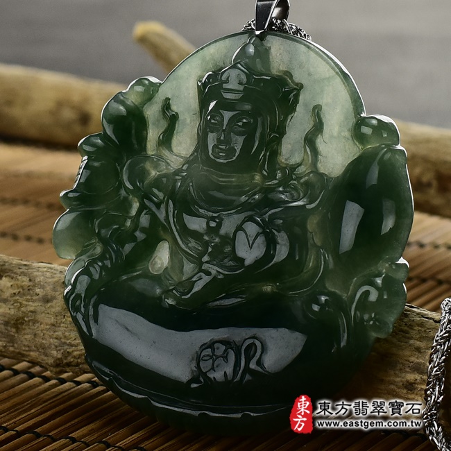 大勢至菩薩項鍊玉珮  右側照片   （已出售勿下標，可訂做）翡翠大勢至菩薩項鍊玉珮（大勢至菩薩：大勢至菩薩牌A貨翡翠大勢至菩薩玉珮、緬甸玉大勢至菩薩玉墜）。綠色油青糯冰種大勢至菩薩，GY420。客製化訂做各種翡翠大勢至菩薩吊墜玉珮項鍊。★附A貨翡翠雙證書.jpg